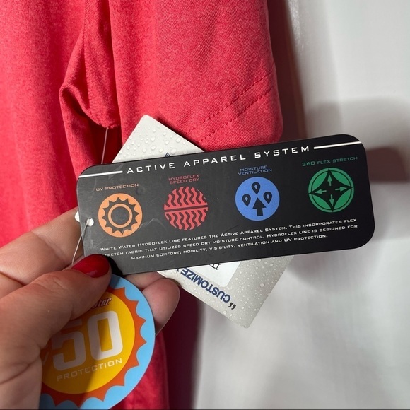 White Water Performance Tee Red Large - Picture 4 of 5